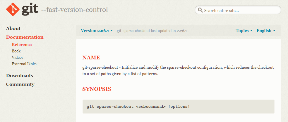 Git Sparse Checkout Definition