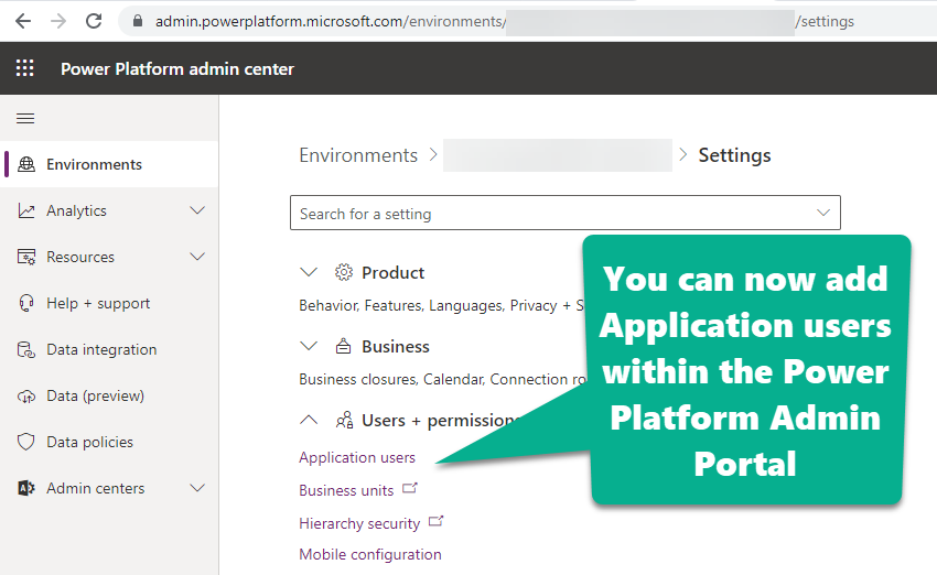 App User Power Platform Admin Portal