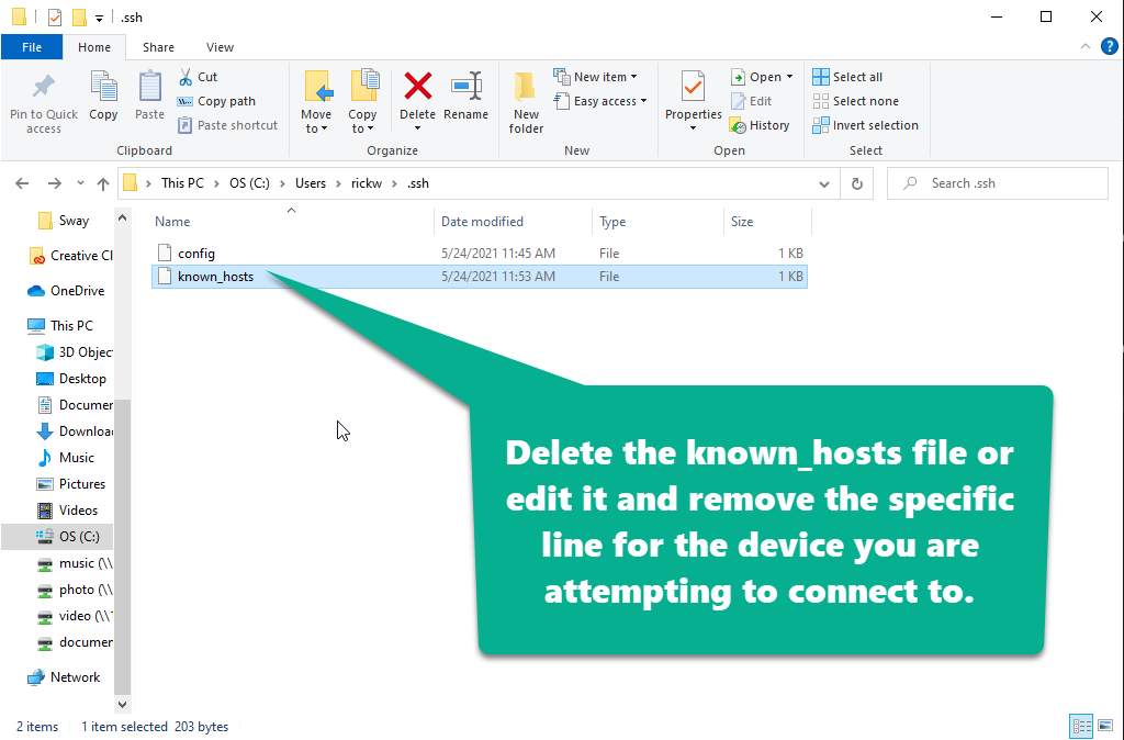 Delete known_hosts file
